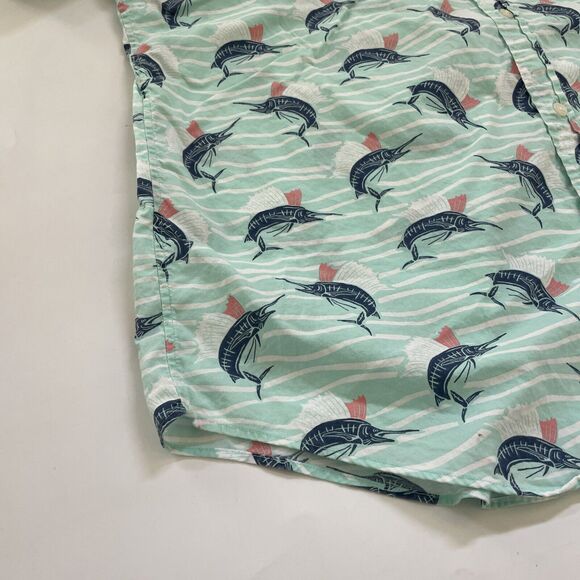 VINEYARD VINES Murray Shirt Men's Large All Over Fish Print Hawaiian Tropical‎ - Picture 4 of 9